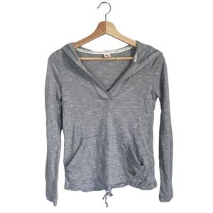 Roxy‎ Hoodie Pullover Grey Striped XS Lightweight Sweatshirt